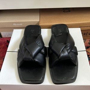 H&M black slide sandals. Size 9